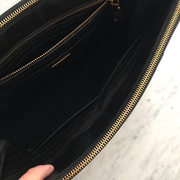 Saffiano Double-Zip Executive Tote Bag, Black - Picture 3 of 5